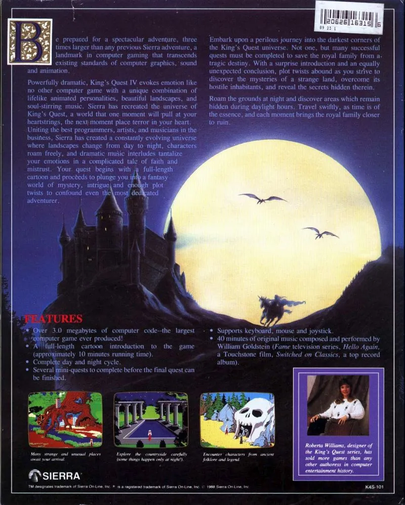 King's Quest 4: The Perils of Rosella box back