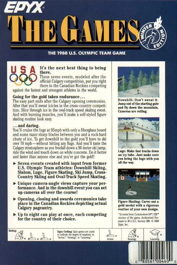 The Games: Winter Edition box back