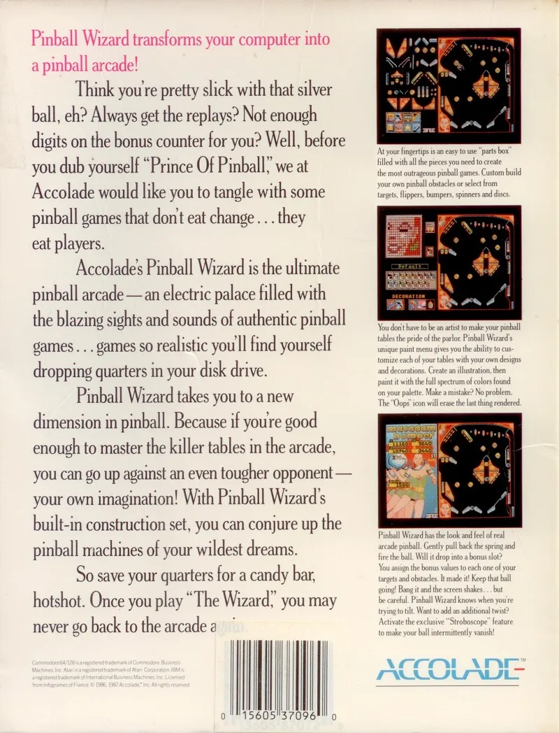 Pinball Wizard box back