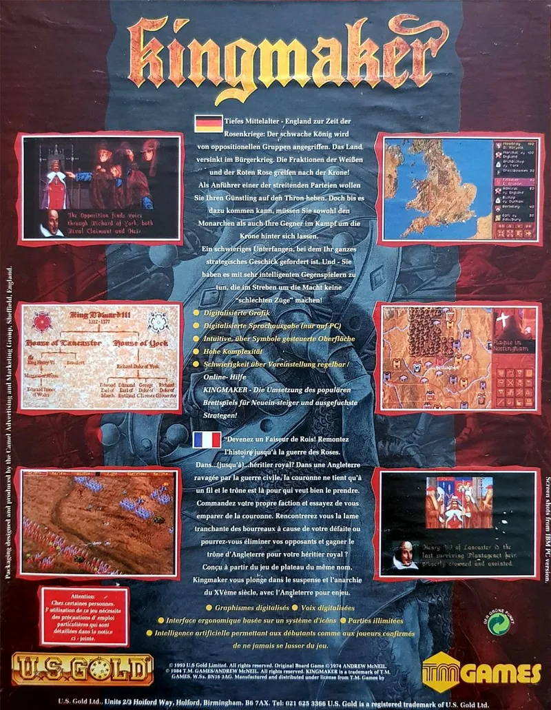 Kingmaker box back