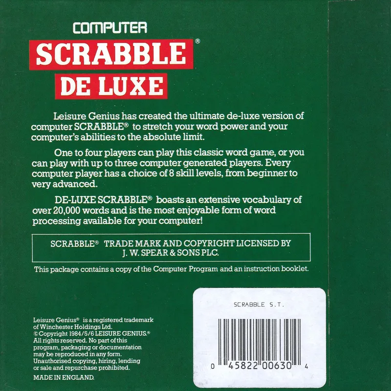 Computer Scrabble De Luxe box back