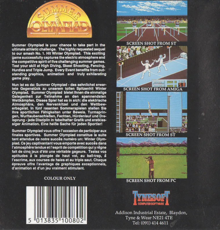 Summer Olympiad box back