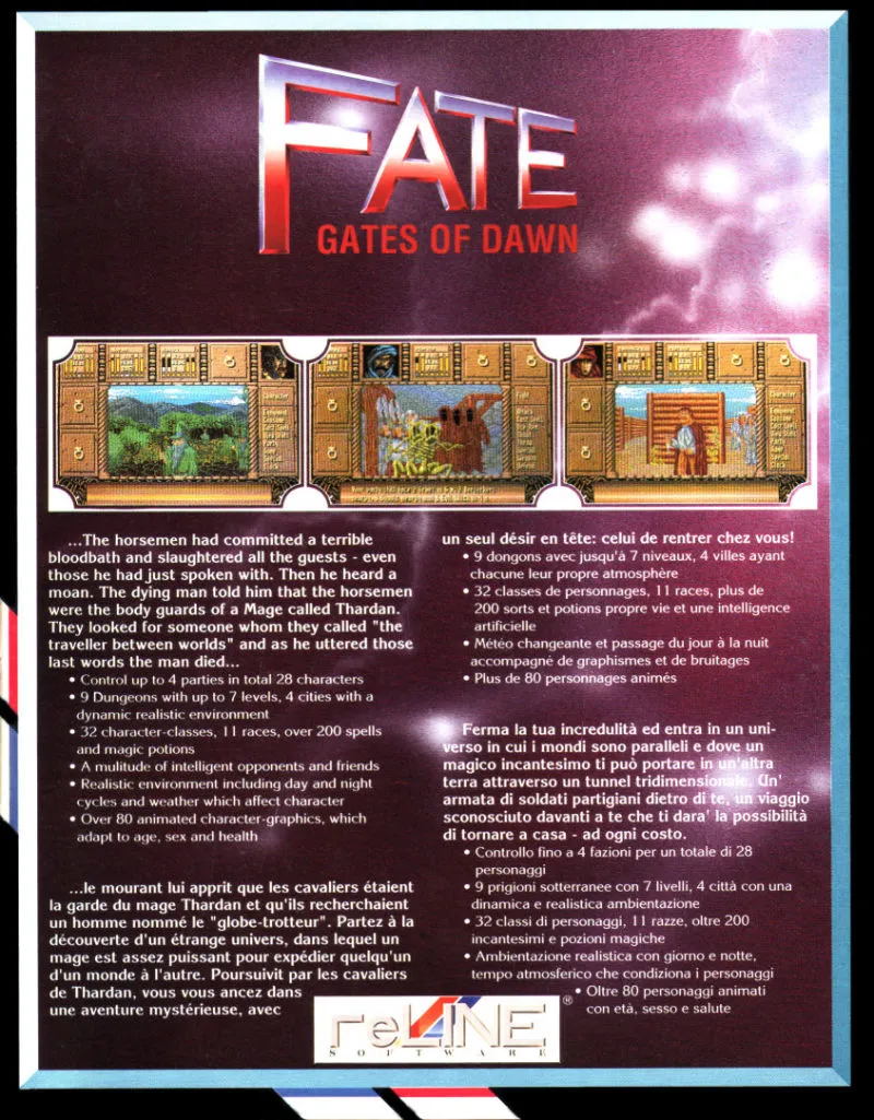 Fate: Gates of Dawn box back