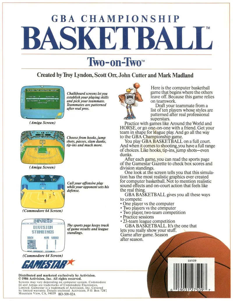 GBA Championship Basketball: Two-on-Two box back