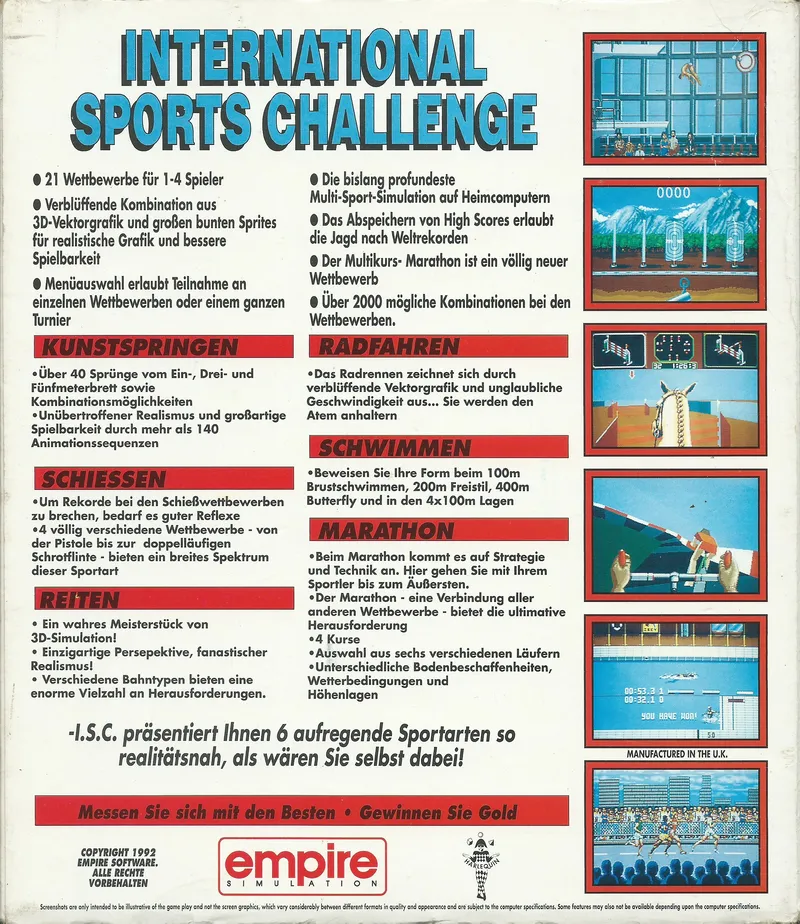 International Sports Challenge box back