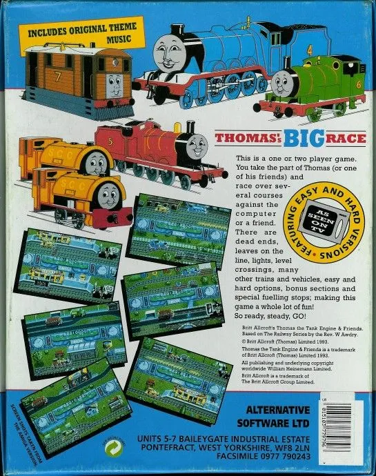 Thomas the Tank Engine & Friends: Thomas's Big Race box back