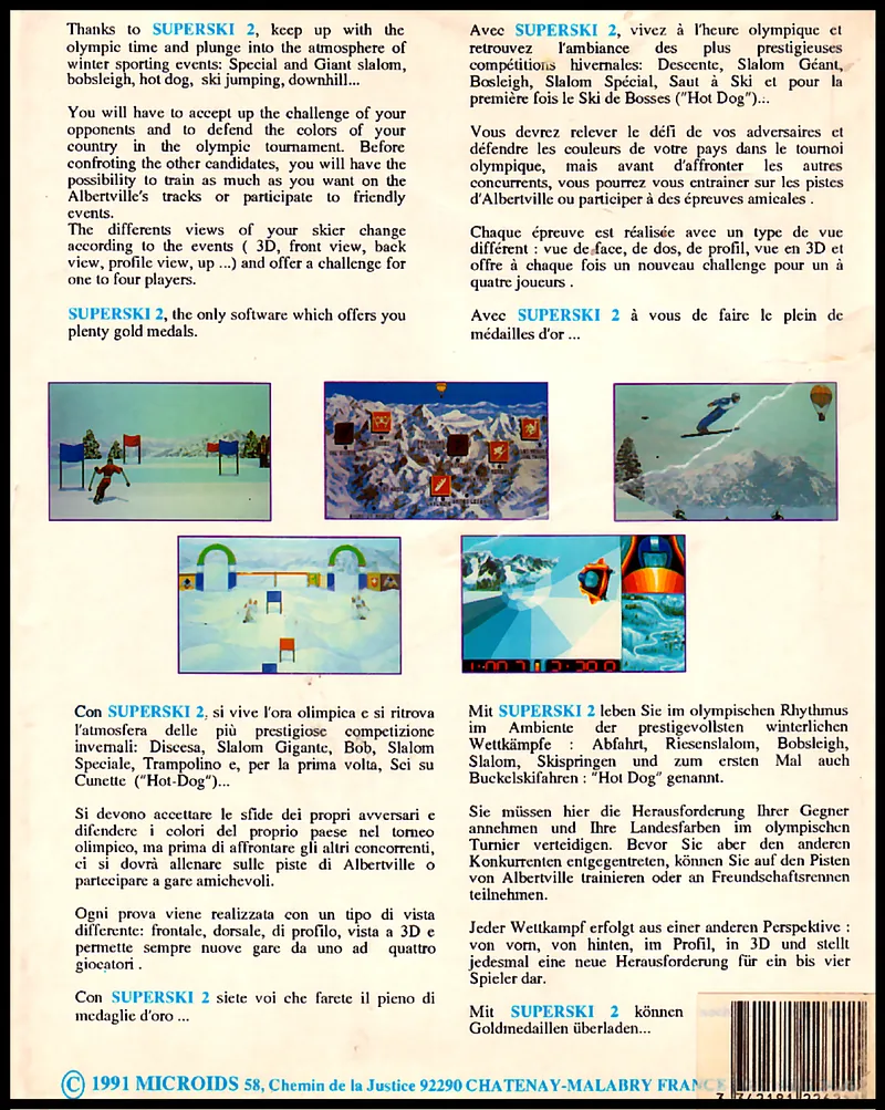 Super Ski II box back