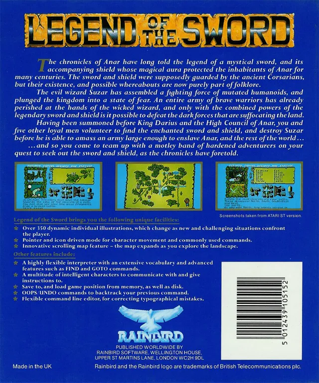 Legend of the Sword box back