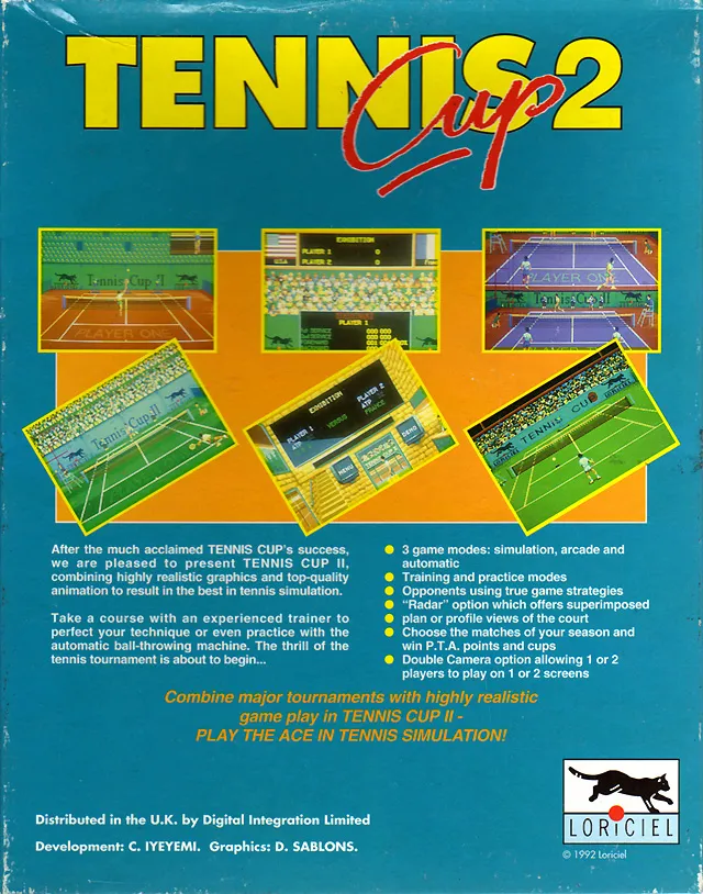 Tennis Cup II box back