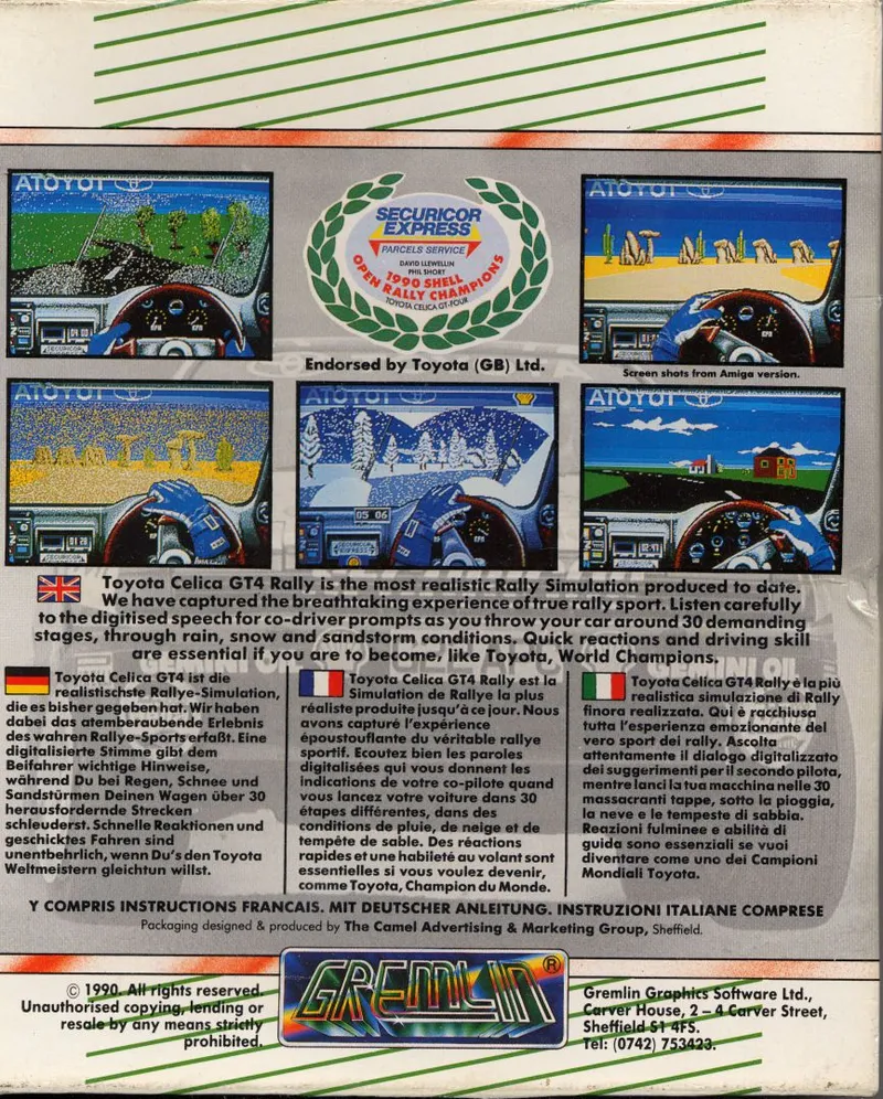 Toyota Celica GT Rally box back