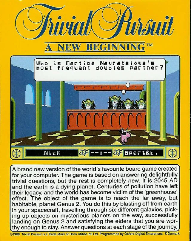 Trivial Pursuit: A new Beginning box back