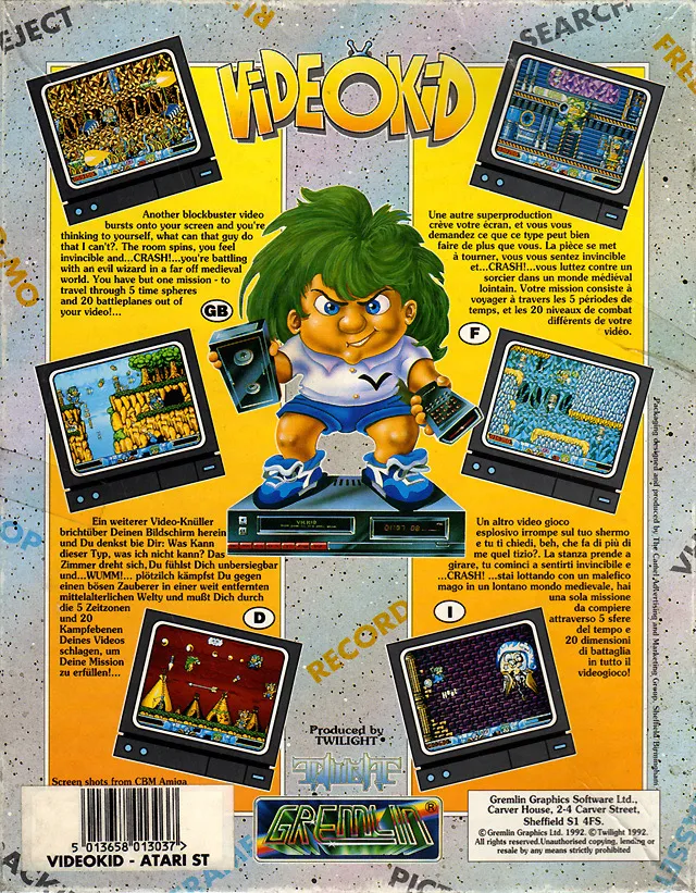 Video Kid box back