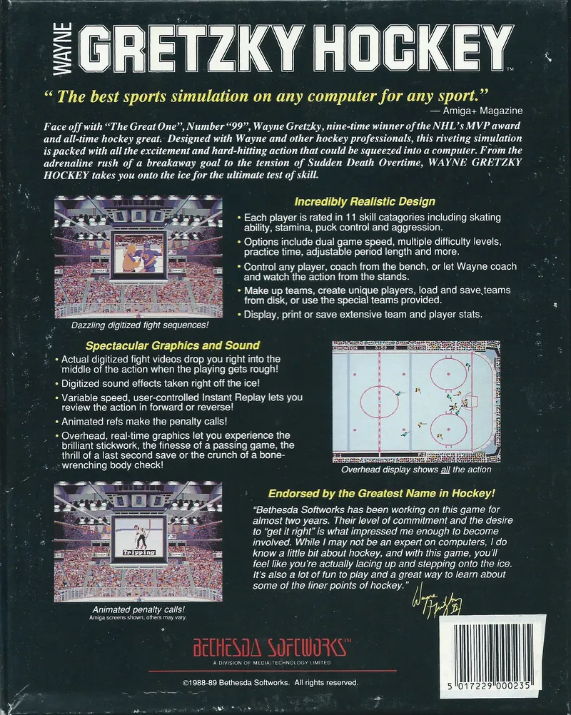 Wayne Gretzky Hockey box back