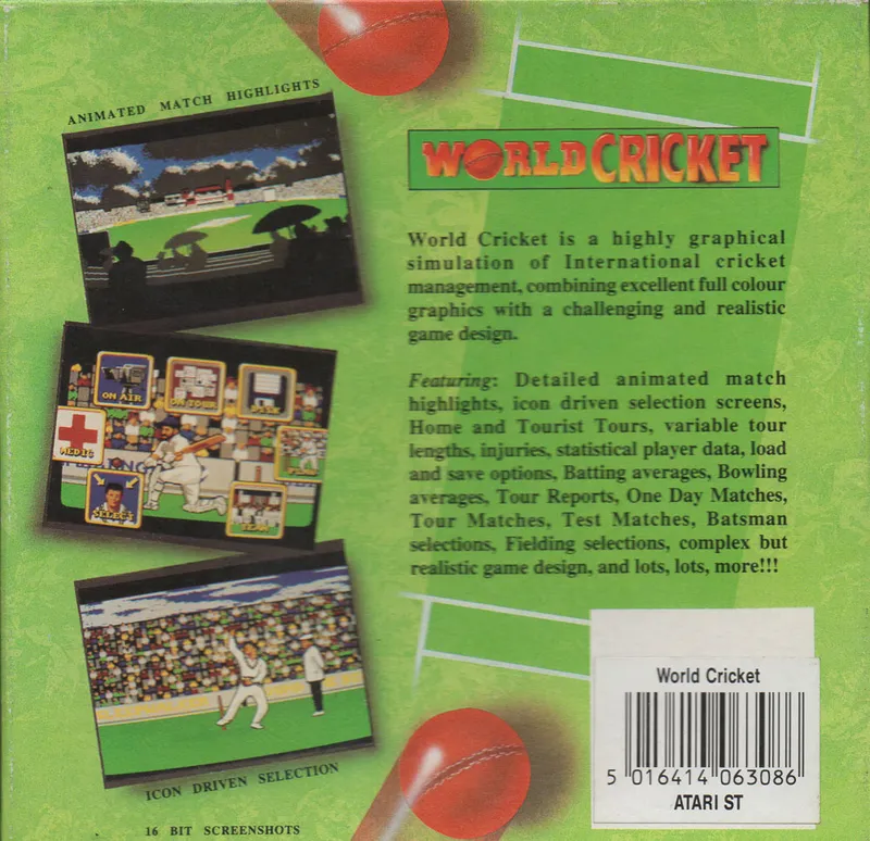 World Cricket box back