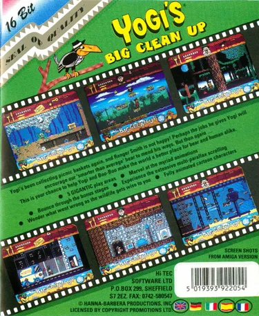 Yogi's Big Clean Up box back