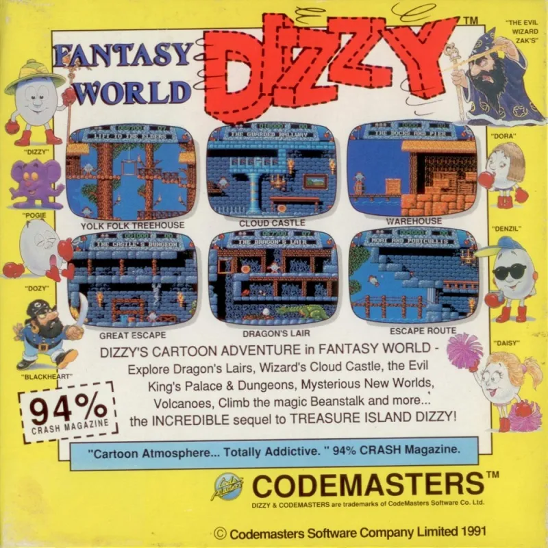 Fantasy World Dizzy box back