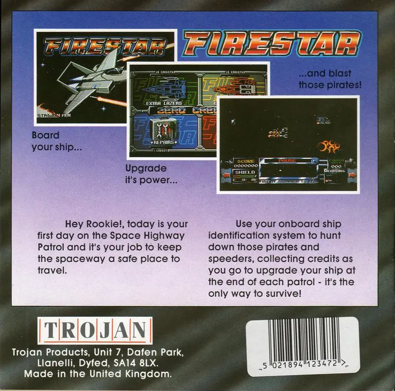 Firestar box back