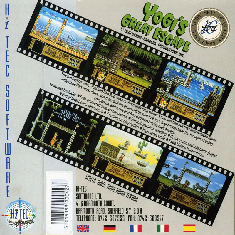 Yogi's Great Escape box back