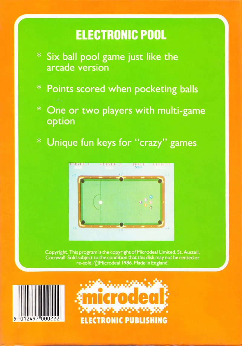 Electronic Pool box back