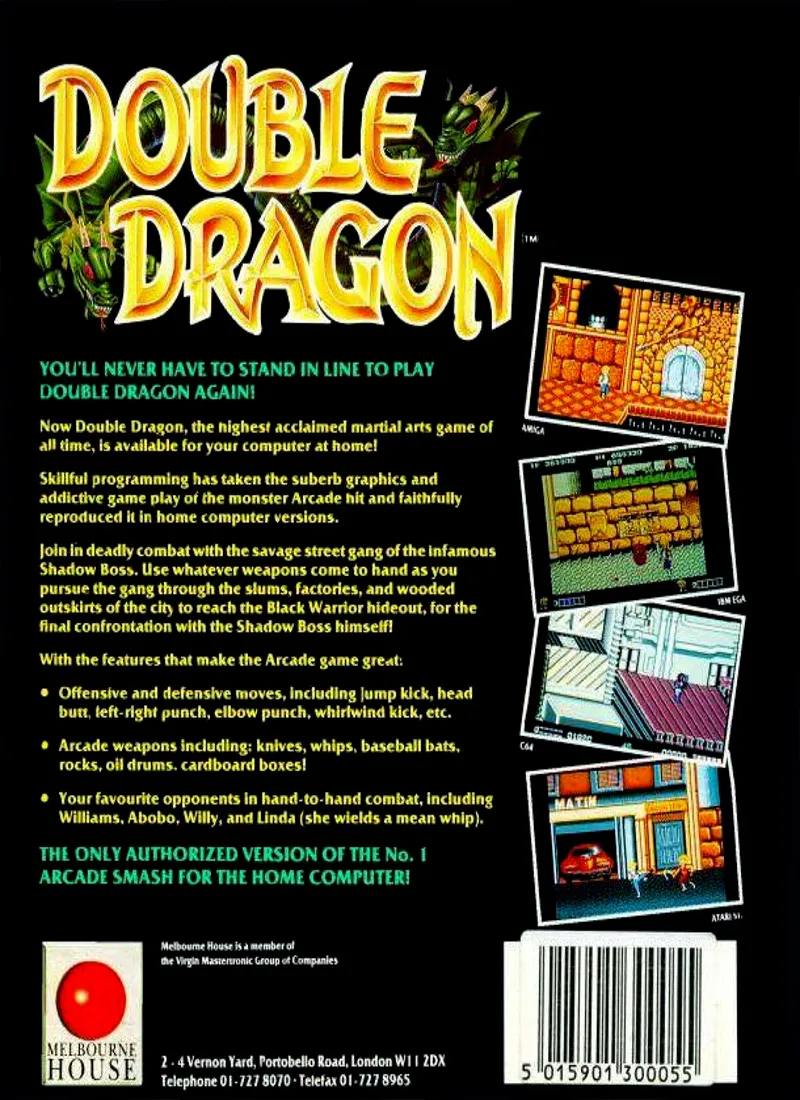 Double Dragon box back
