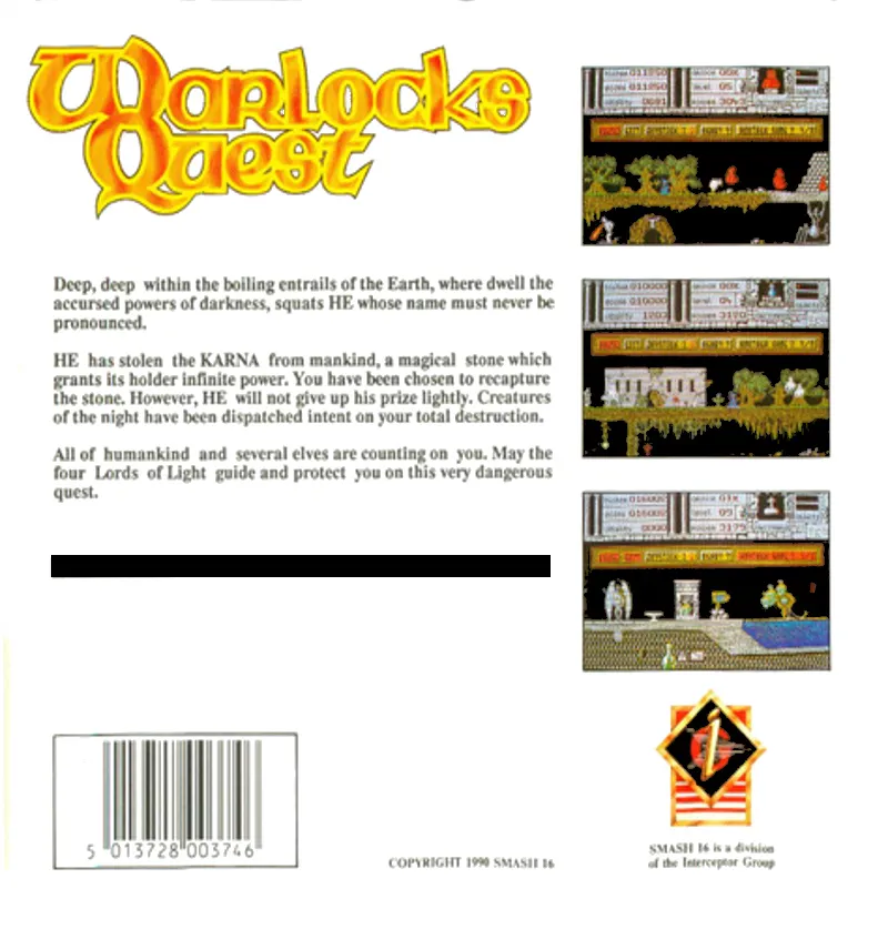 Warlock's Quest box back