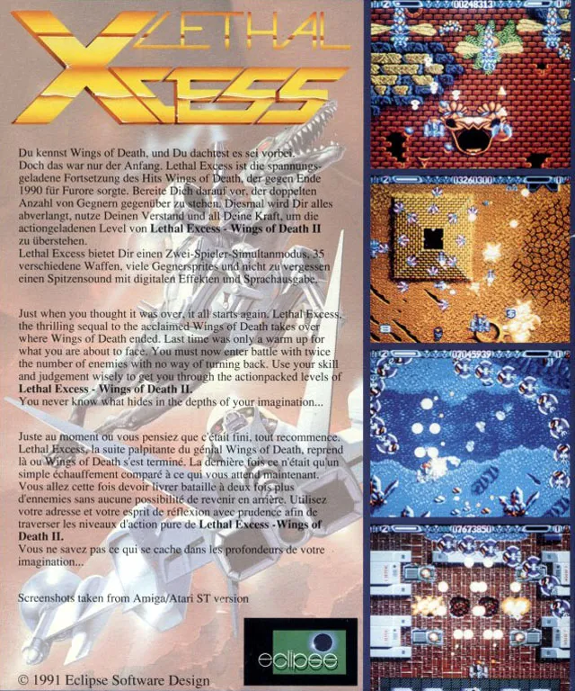 Lethal Xcess: Wings of Death II box back
