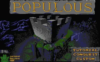 Populous - The Promised Lands (Europe) (Amiga + ST) (Addon) title screen