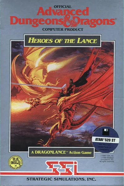 Advanced Dungeons & Dragons - Heroes of the Lance - A DragonLance Action Game cover art for Atari ST