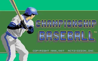 Championship Baseball title screen