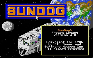 Sundog - Frozen Legacy title screen