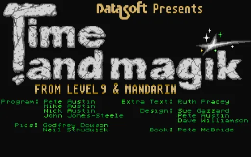 Time and Magik title screen