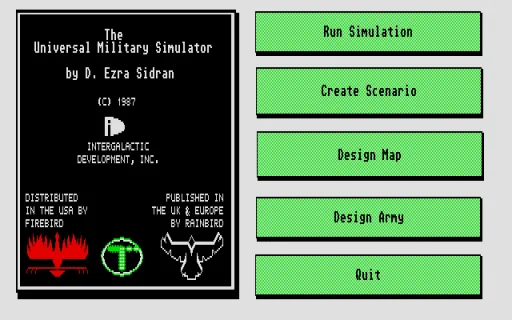 UMS - The Universal Military Simulator title screen