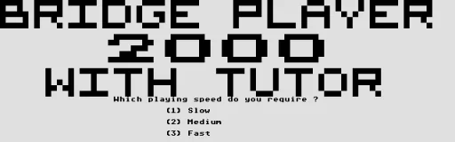 Bridge Player 2000 with Tutor title screen