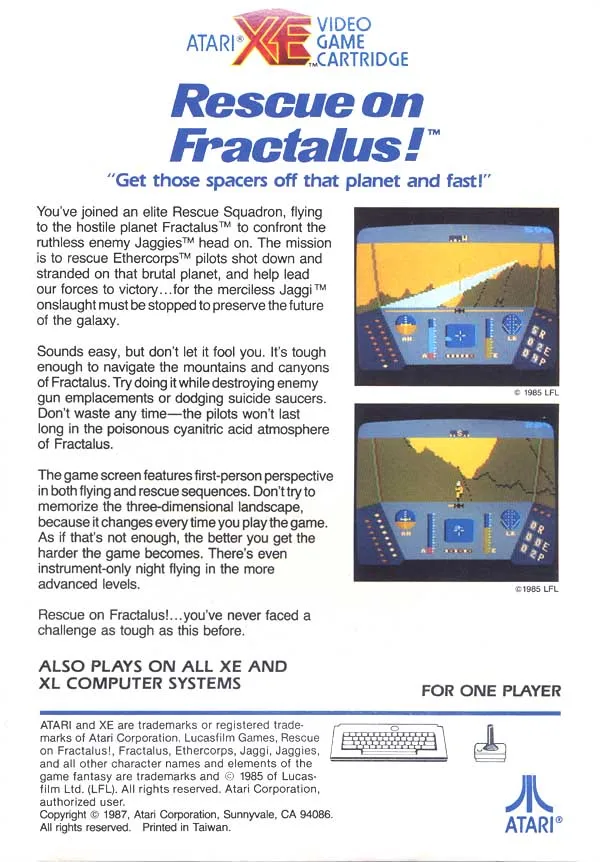 Rescue on Fractalus! box back