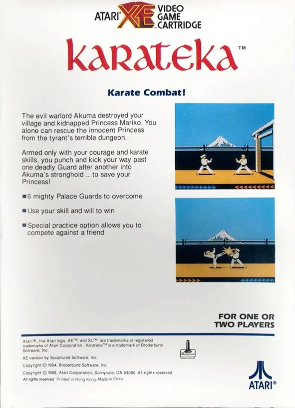 Karateka box back