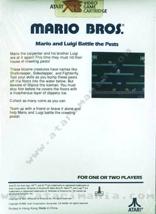 Mario Bros. box back