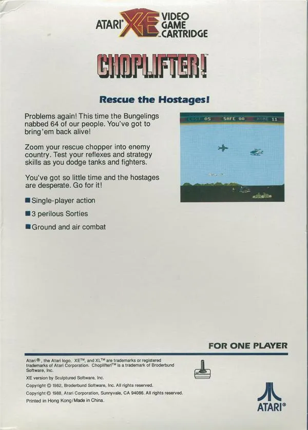 Choplifter! box back