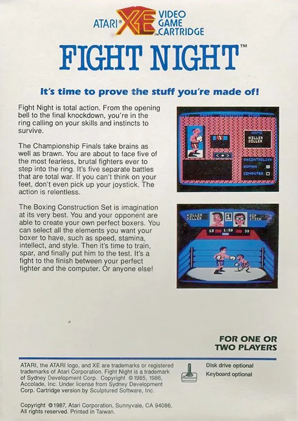 Fight Night box back