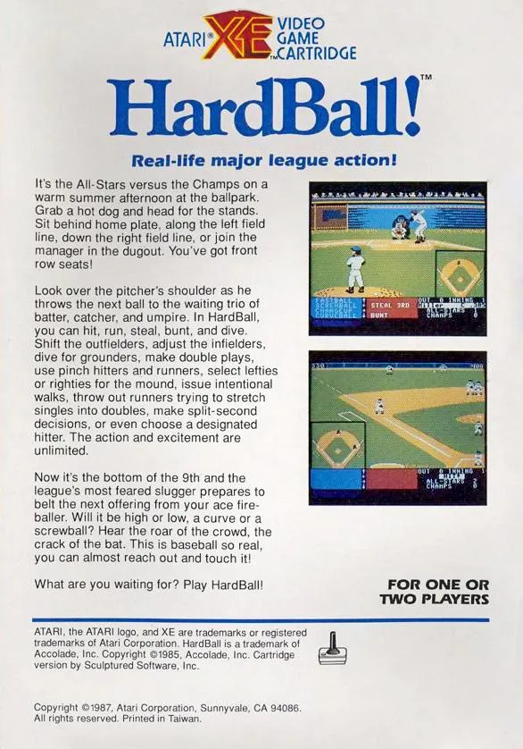 HardBall! box back