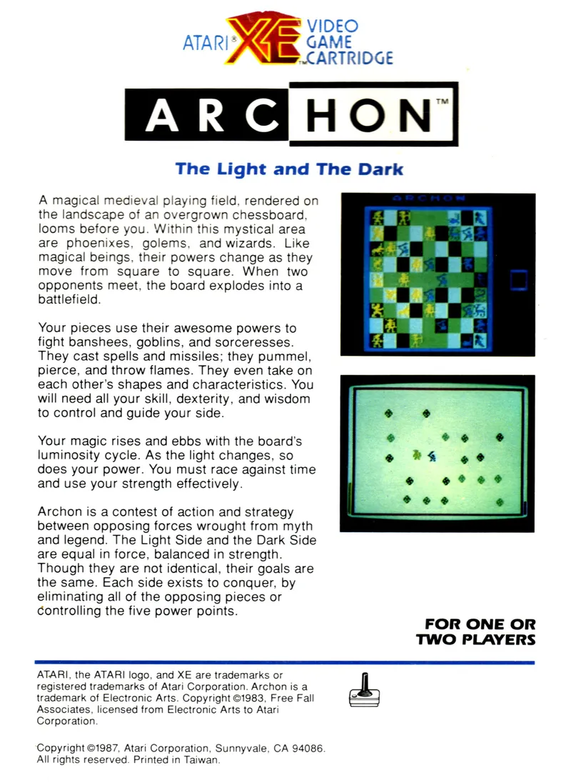Archon: The Light and the Dark box back