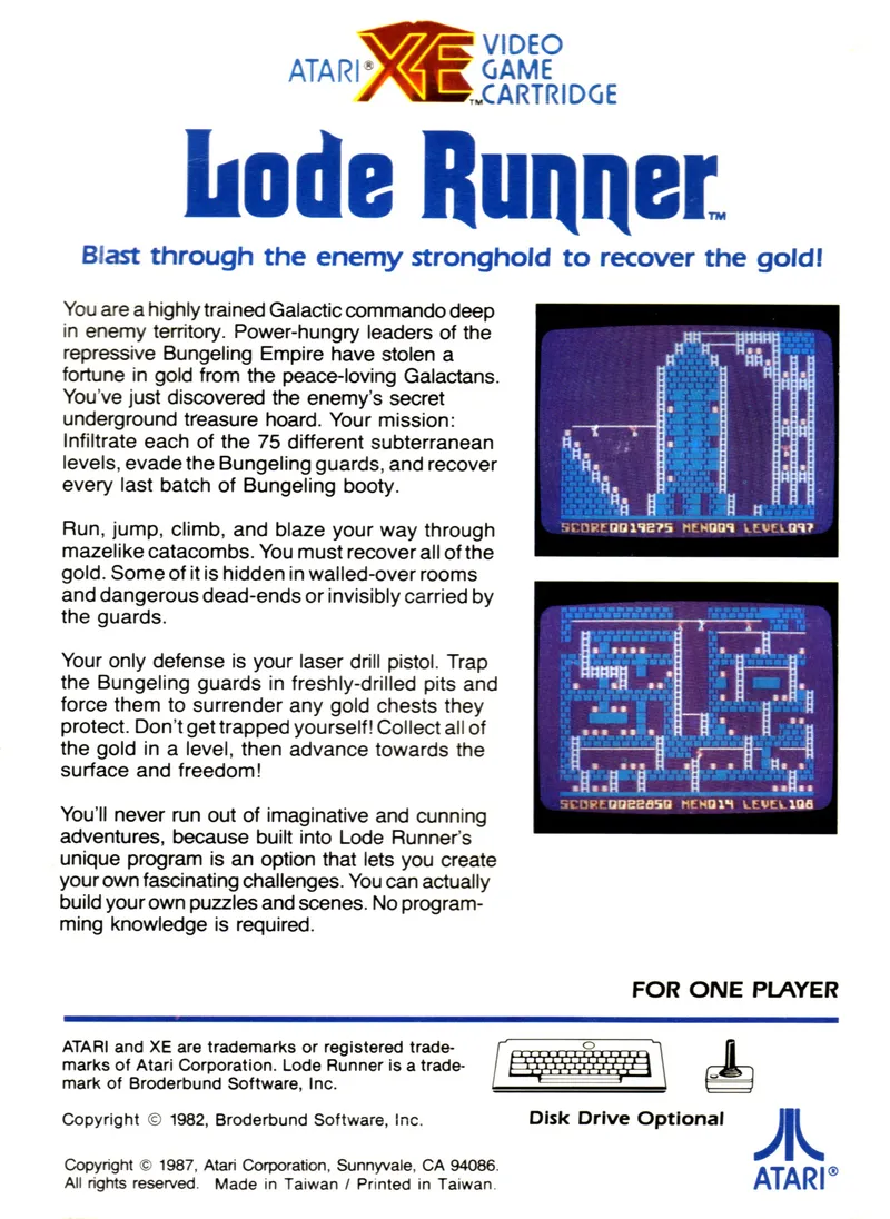 Lode Runner box back
