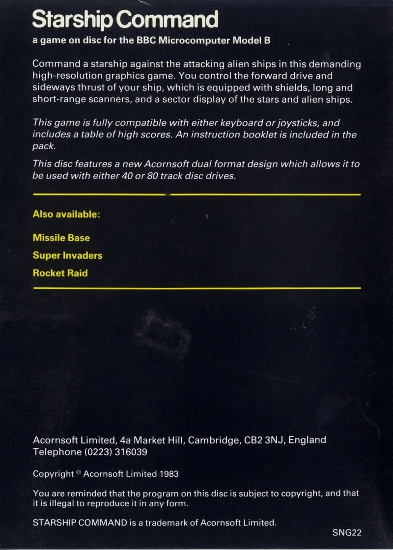 Starship Command box back