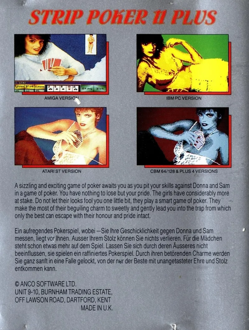 Strip Poker II Plus box back