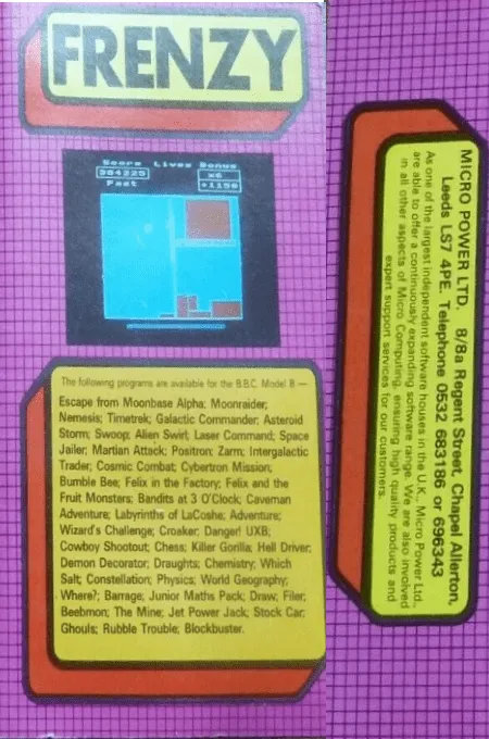 Frenzy box back