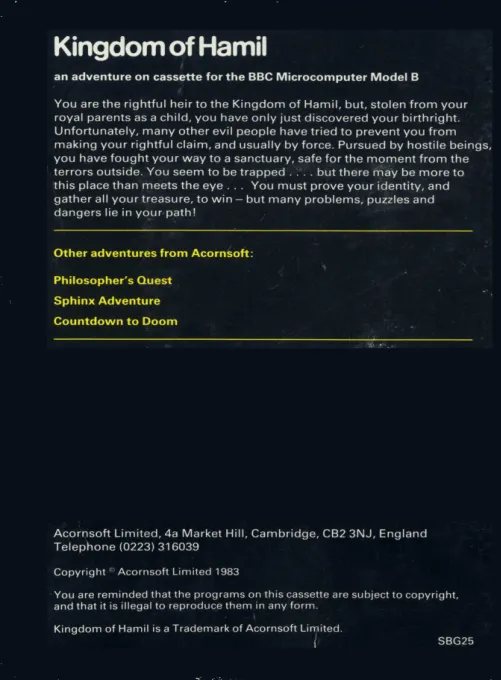 Kingdom of Hamil box back