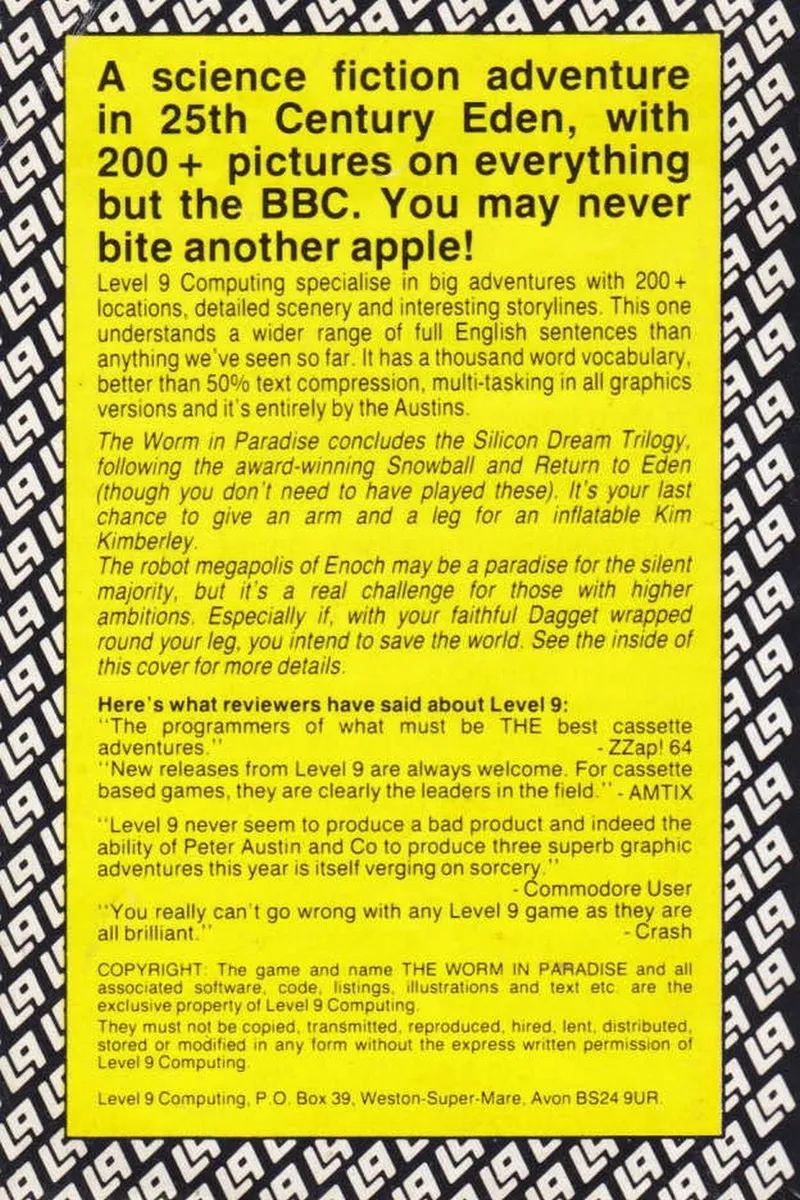 The Worm in Paradise box back