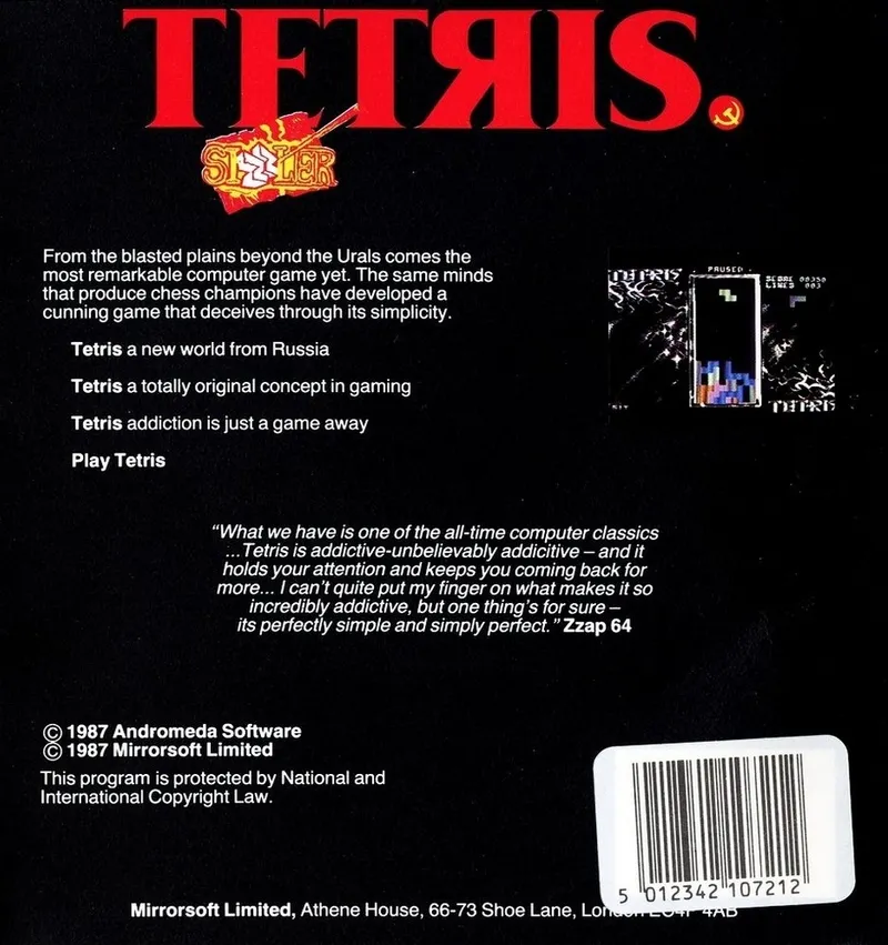 Tetris box back