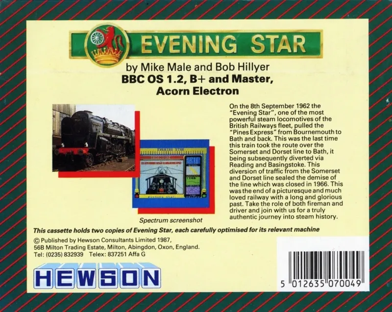 Evening Star box back