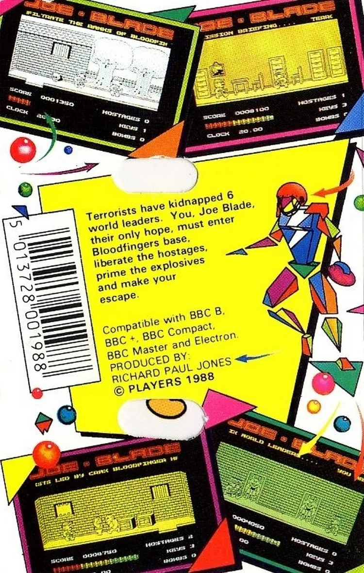Joe Blade box back