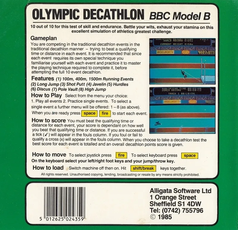 Olympic Decathlon box back